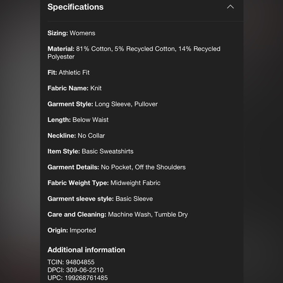 JoyLab™ Women's French Terry Off-The-Shoulder Sweatshirt - BLUE - XXS, XS & L - Picture 5 of 16